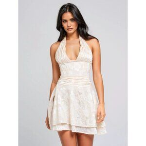 Ttana Slit Halter Mini Dress